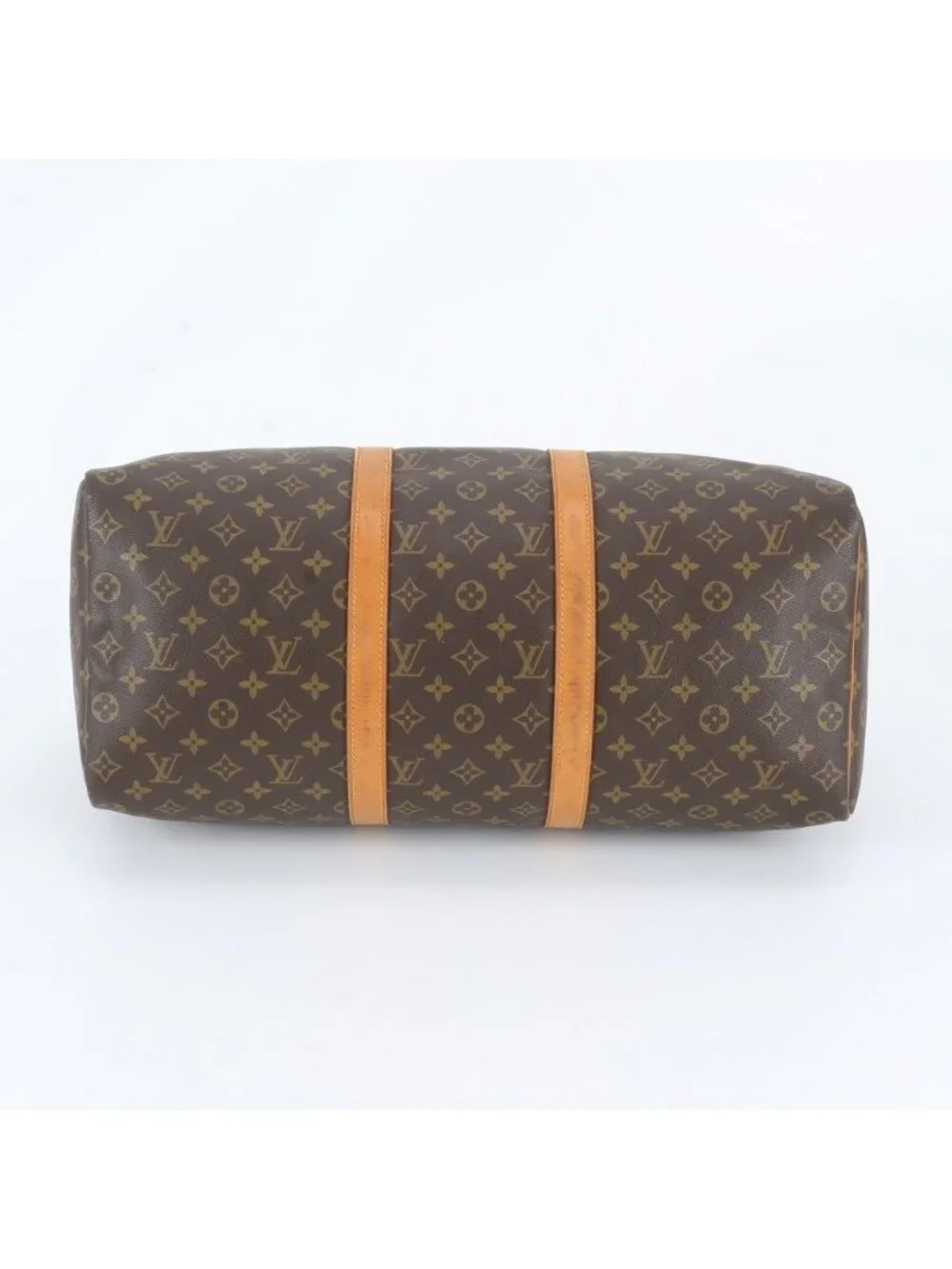 Louis Vuitton Monogram Keepall 50 Leather Boston Bag Tote Travel